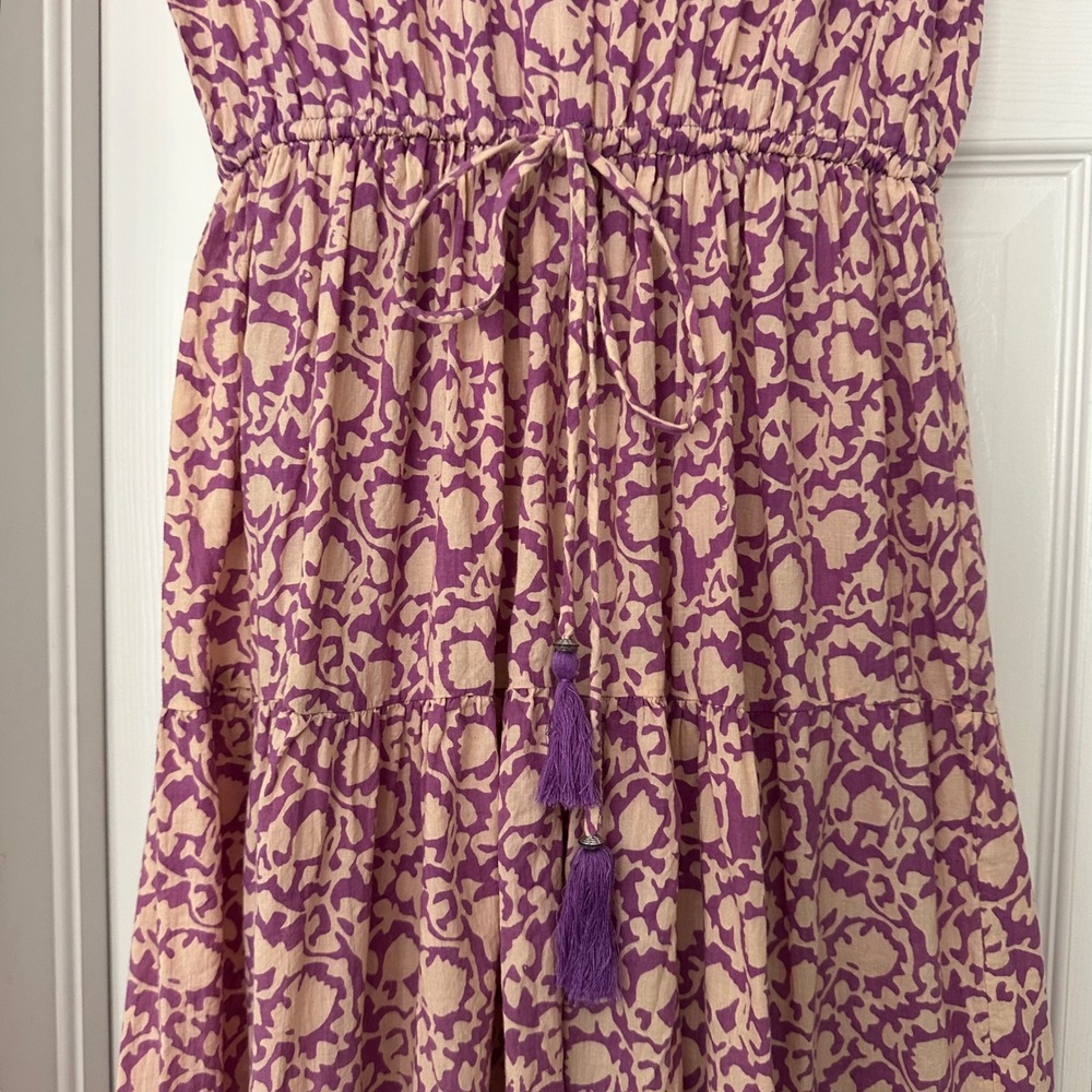 Perry Walker The Martha II Purple Floral Bohemian Maxi Dress Size Medium - Picture 5 of 14